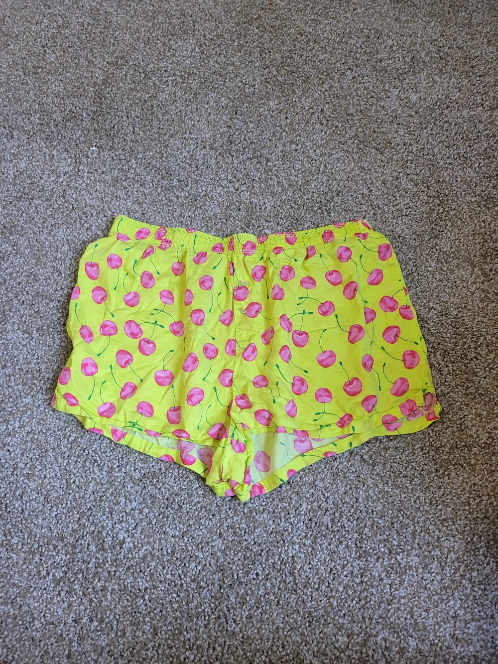 Victoria Secret PINK Silky Sleep Boxy Pajama Shorts Tipsy Lime Cherries